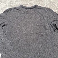 KUHL Shirt Mens Med Gray Crew Wildfibre Organic Long Sleeve Zip Pocket