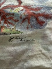 Vintage Liquid Blue T-Shirt Oceanica Ocean Animals AOP Single Stitch 1993
