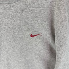 Nike Mens Shirt Large Gray Swoosh Logo Athletic Tee Adult Ink Spellout Check