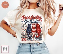 Patriotic Cat Vintage Retro Shirt USA 250th Anniversary Kitten Cat Lover Gift