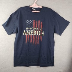 Alstyle Shirt Mens XL Blue United States Of America Flag Graphic Tee Patriotic