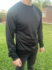 Long Sleeve Crew Neck T-shirt 100% Polyester For UV Protection Quality Colors