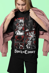 Black Clover Asta Yuno Anime Manga Tshirt Anime Manga Gift Black Shirt All Size.