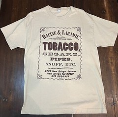 Racine & Laramie Tobacco Store T-Shirt. Large. San Diego’s First Cigar Shop.