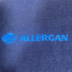 Vintage 90s Allergan Pharma Promo T-Shirt Navy Blue Adult Size XL Drug *Spots