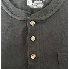 CARHARTT HENLEY SHIRT MENS XLT SHIRT SLEEVE BLACK 100% COTTON CHEST POCKET LOGO