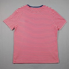 Polo Ralph Lauren T-Shirt Mens XL Red White Striped Pocket Short Sleeve Cotton