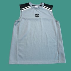 Nike Basketball Jersey Small Mens Gray Black Mesh Sleeveless Athletic Tank Top