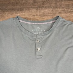 Free Fly Mens Henley T-Shirt Size (XL) Light Green Bamboo Viscose Blend EUC B9