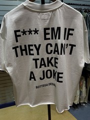 BRAND NEW – Bottega Desires Tee T-Shirt F**k Joke (M) White Black