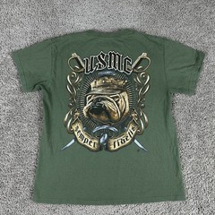United States Marine Corps Shirt Mens Medium Green Semper Fidelis USMC Military