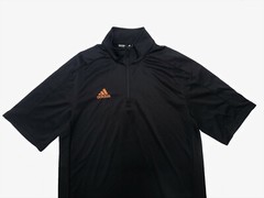 adidas Game Built Short Sleeve Quarter-Zip Top Mens Multi-Sport Black/Orange 2XL