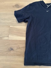 Vintage Nike Center Swoosh T-Shirt Size Large Navy Blue Embroidered Logo