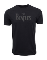 THE BEATLES MENS DISTRESS LOGO T SHIRT BLACK