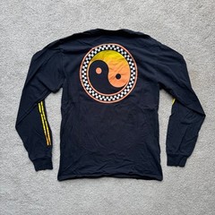 Urban Pipeline Y2K Flame Yin Yang Stripe Long Sleeve Shirt