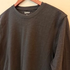 Quince Long Sleeve T Shirt 100% Organic Cotton Slub Basic Trip Black Small NWOT