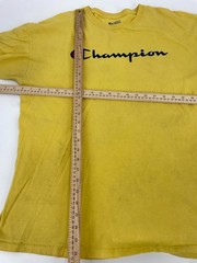 Champion T-Shirt Mens 1XL Yellow Spellout Logo Cotton Drop Shoulder Casual Wear