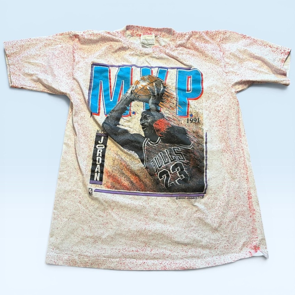 Vtg Chicago Bulls Shirt Mens Large White NBA Basketball Michael Jordan 90s
