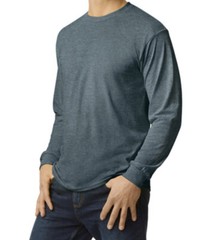 First Quality Dark Heather Gildan Heavy Cotton Adult Long Sleeve T-Shirt, Size M