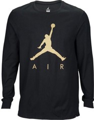 Air Jordan Long Sleeve Tee Black Jumpman Big Logo Gold XXL