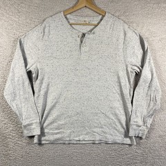 J. Crew Shirt Mens Large Gray Oarsman Heritage Brushed Rib Knit Henley Vintage