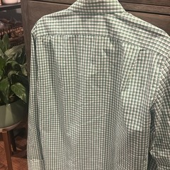 J Crew Slim Performance Large Button Up Shirt Green Plaid