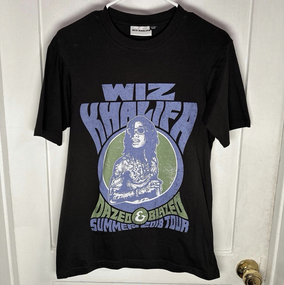 Wiz Khalifa Men’s XS Black Dazed & Blazed Tour Graphic Crew Neck T-Shirt
