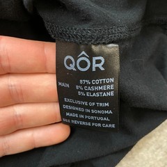 Qor Cashmere Shirt Large Black Outdoor Hike Trail Trekker Base Layer Performance