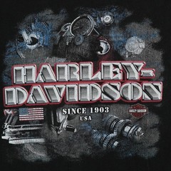 VTG Harley Davidson Shirt Nassau Bahamas Mens Large Black Steel Spellout USA