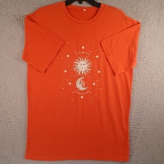 Mens Orange T-Shirt Size Medium Let The Sun Warm Your Soul Let The Moon YourMind