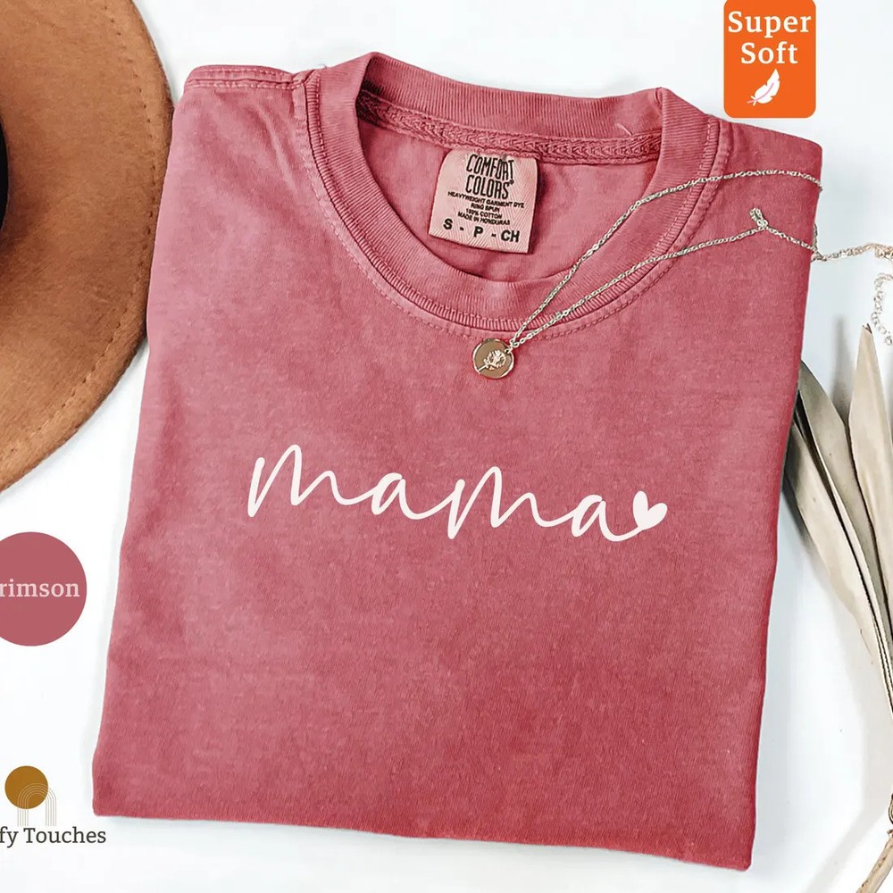 Mama Heart T-Shirt, Custom Mama Shirt, Personalized Mama Tee Gift