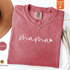 Mama Heart T-Shirt, Custom Mama Shirt, Personalized Mama Tee Gift