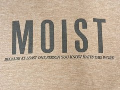 MOIST Because Someone Hates This Word T shirt XL Funny Sarcastic Humor Tee