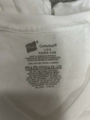 New 5 pack hanes cotton v neck T shirts size large white