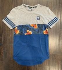 Adidas Colorblock Floral Trefoil Short Sleeve T-Shirt Size S
