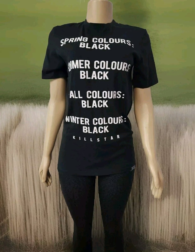 KILLSTAR ~ Gothic T-Shirt “Spring, Fall, Summer Winter, Colours Black” Size S #W