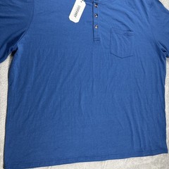 COOFANDY Men’s Blue Short Sleeve 1/4 Button Up Casual Basic T-Shirt Sz 2xl New