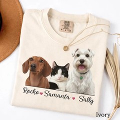Personalized Pet Photo Comfort Tee Custom Dog Cat Lover