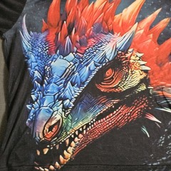 Unbranded Sz 170 Polyester Dragon AOP Short Sleeve T-Shirt