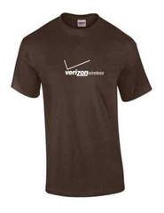 Verizon Wireless T-shirt Vintage LOGO Funny GEEK Phone Brown White Shirt S-5XL