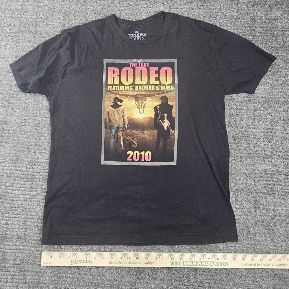 Brooks & Dunn The Last Rodeo 2010 Tour T-Shirt Mens L Black Concert Tee XL