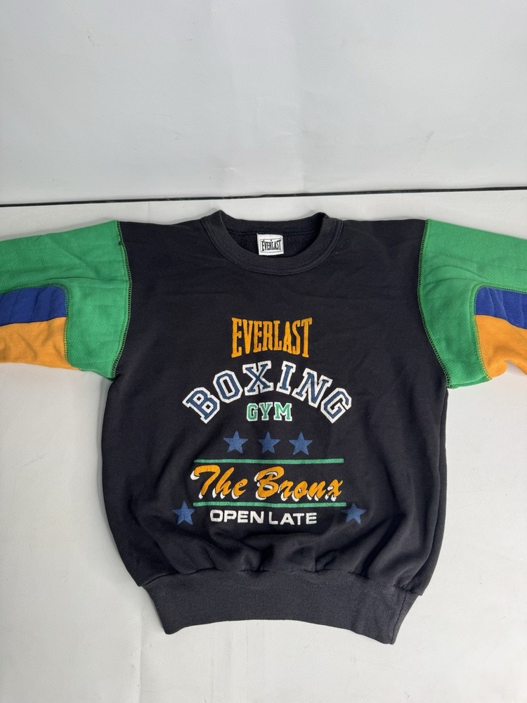Everlast Boxing Gym The Bronx Colorblock Crewneck Sweatshirt Youth M-L 90s
