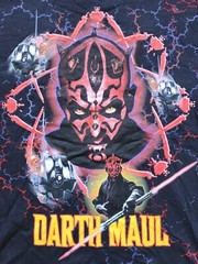 Vintage NOS NWT Star Wars Episode 1 electric Darth Maul Full front Print Shirt,L