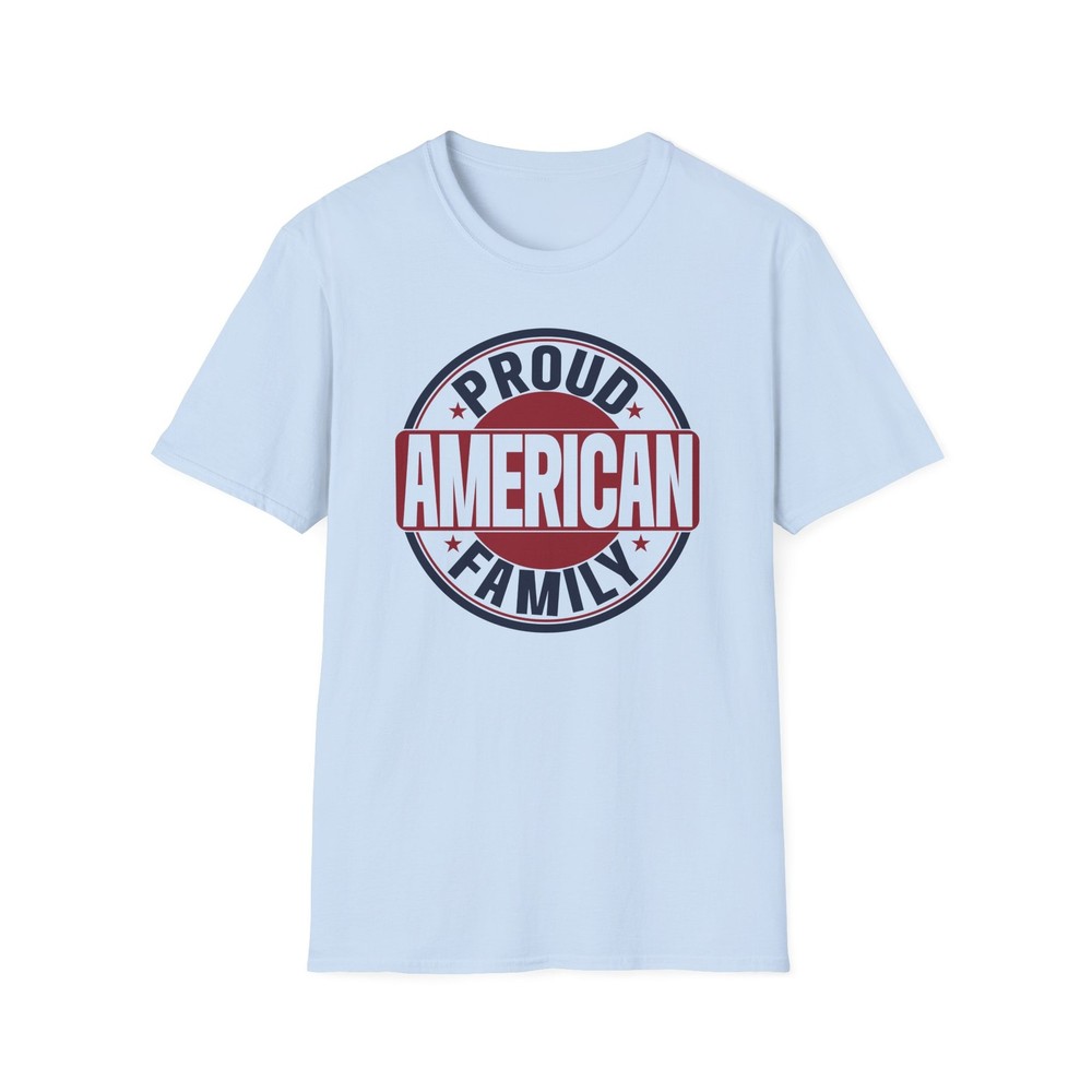 Proud American Family T-Shirt Patriotic USA Holiday 4th Of July Graphic Tee S3XL