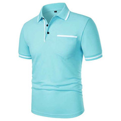 Men Breathable Polo Shirt Casual Summer Slim Fit Solid Color Tee Top Tshirt Gift