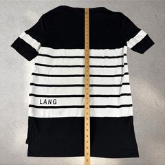 Helmut Lang Logo Oversized T-Shirt Black White Striped Spell Out Sz L
