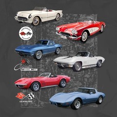 Joe Blow Ts Chevy Corvette RWB C1 C2 C3 Men’s Gray T-Shirt Stingray