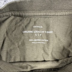 Cotton On Organic Loose Fit T-Shirt Small Olive Green 100% Organic Cotton