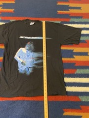 Vintage Jeff Beck T-Shirt Sz Large Black Double Sided Rock 2001 Wired 25 Years