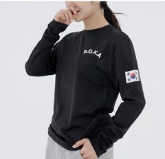 ROKA Korea Army Long Sleeve T Shirt Military Training Casual Gym Wear